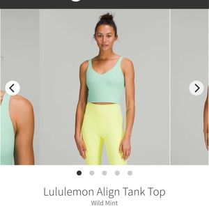 Lululemon align tank in wild mint